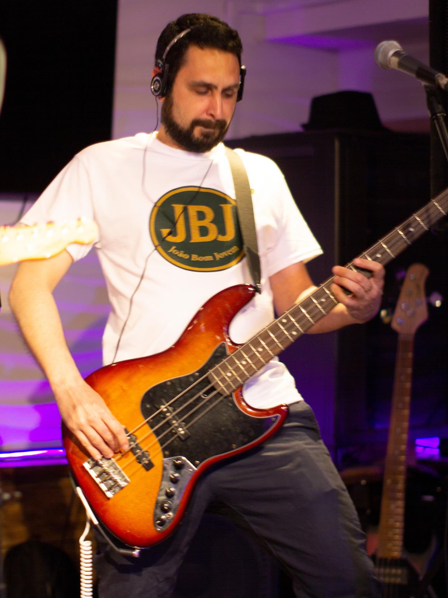 Bassist Alberto on stage with JBJ tee
